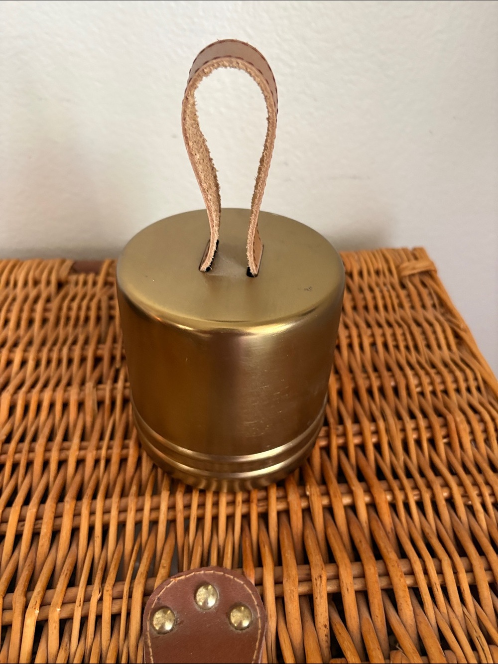 Gold Decorative Door Stop with Leather Strap Hearth and Home